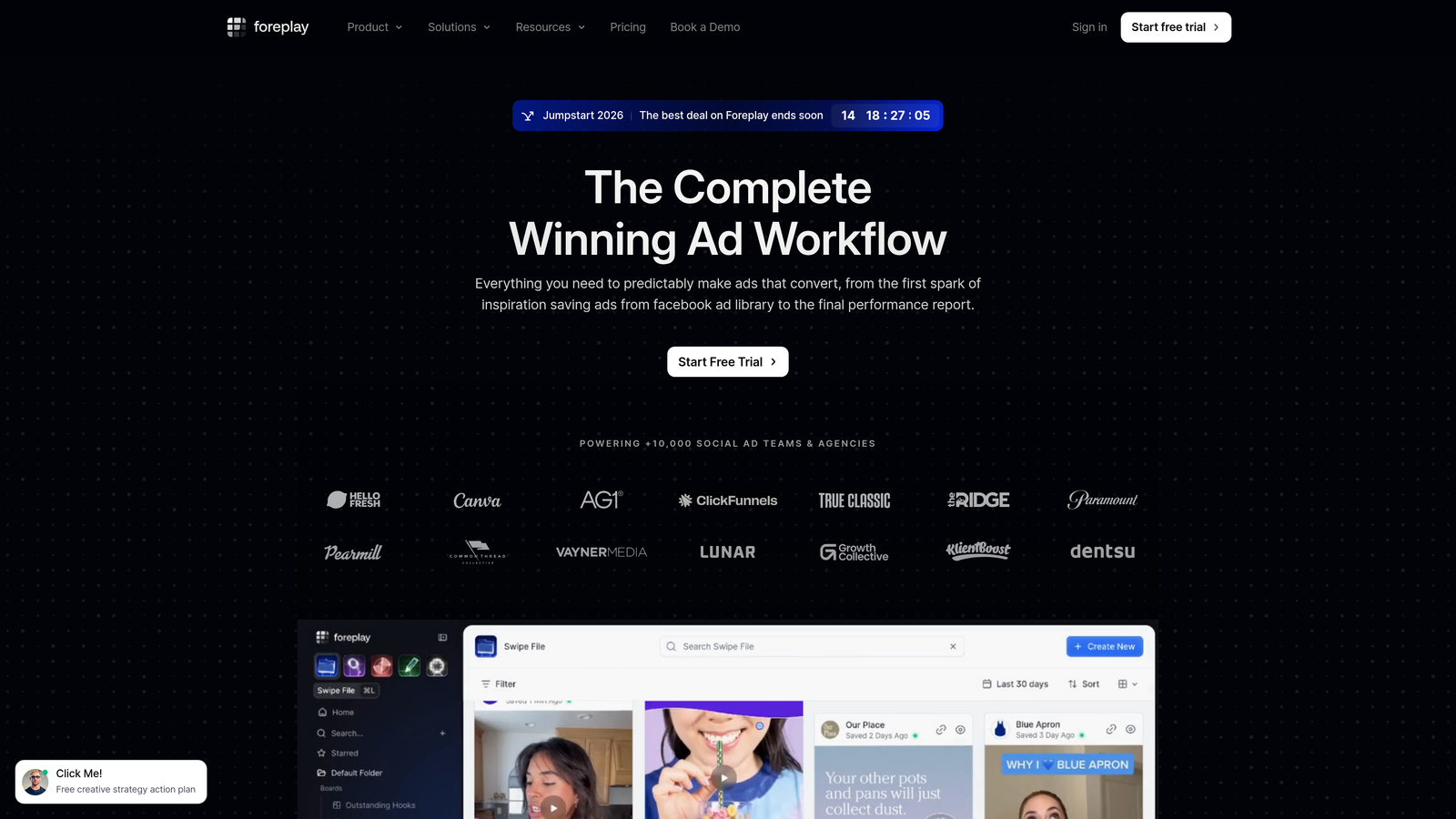 Screenshot of Foreplay website