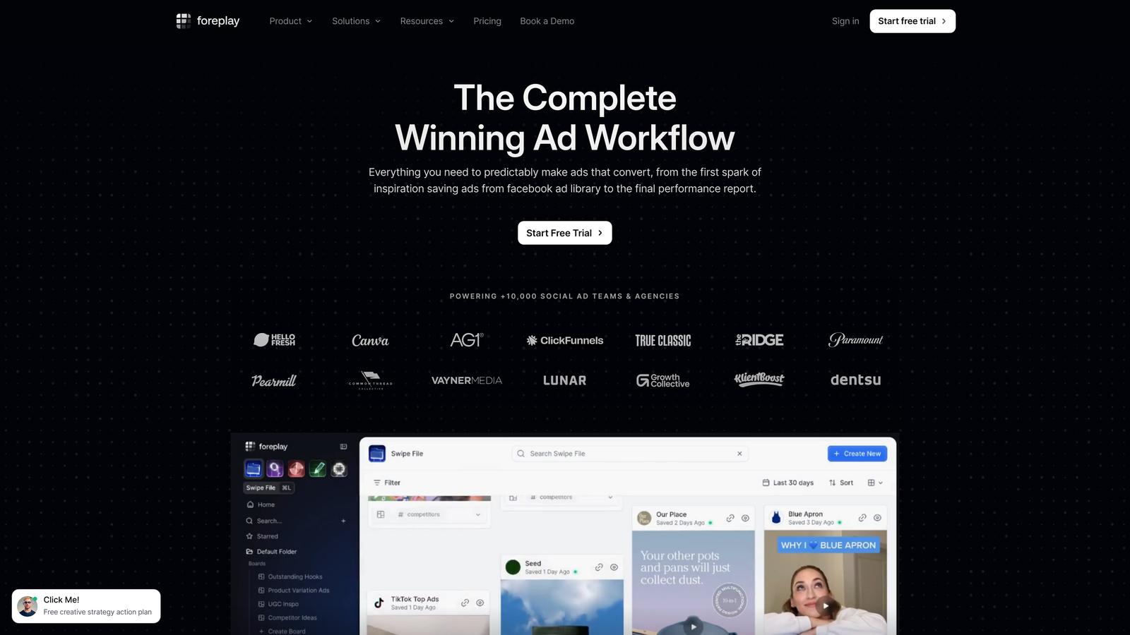 Screenshot of Foreplay website