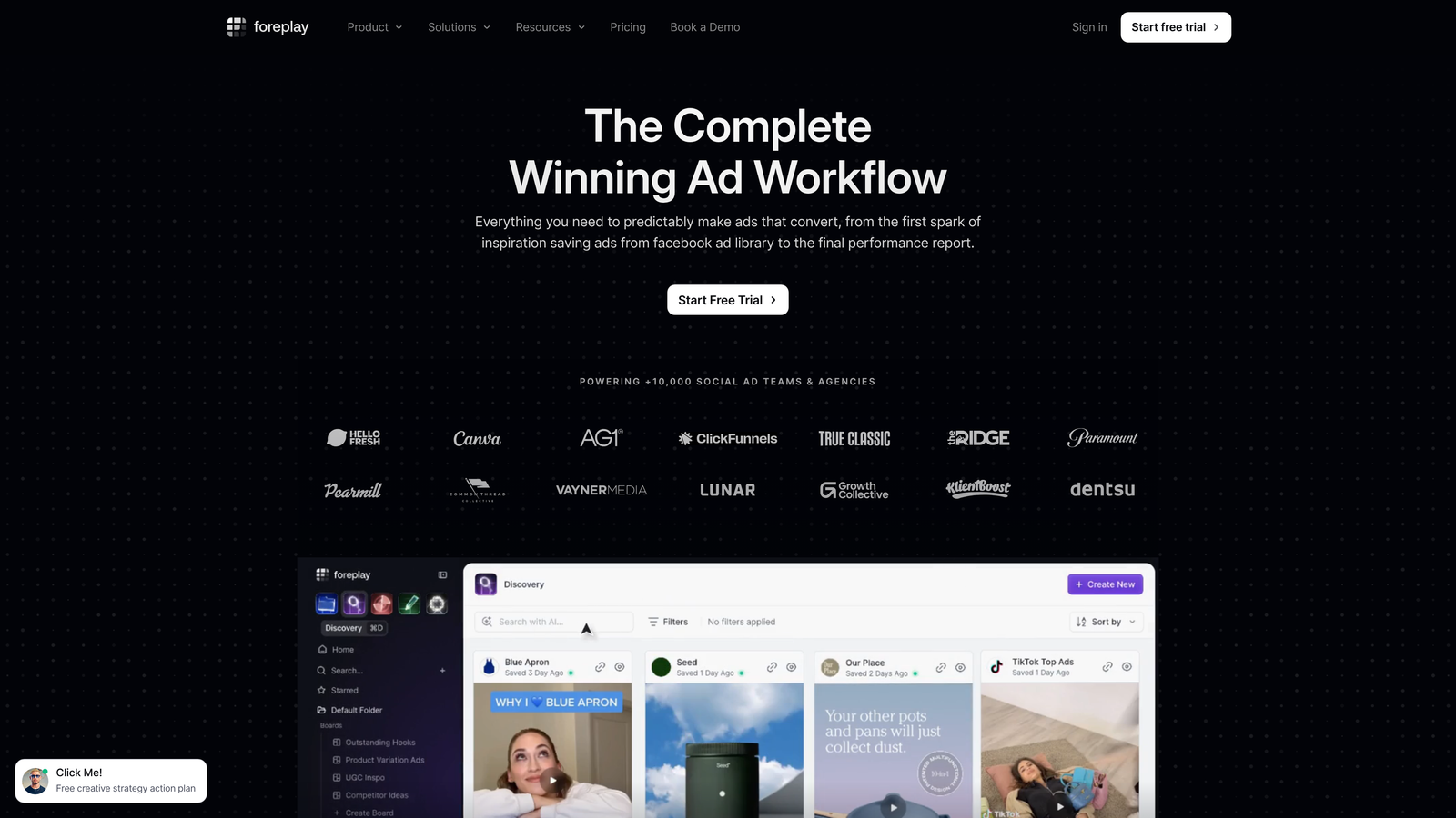 Screenshot of Foreplay website