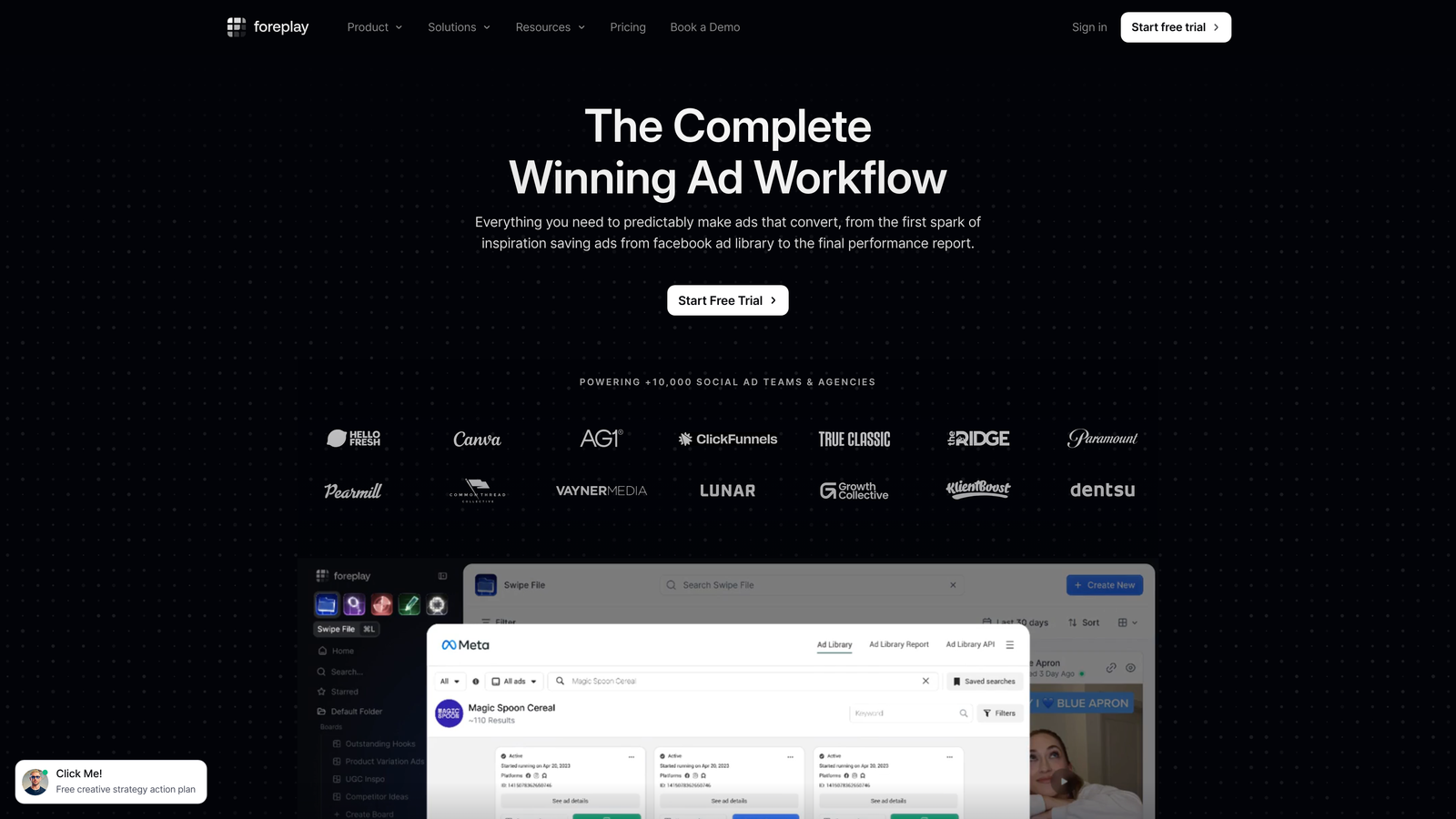 Screenshot of Foreplay website