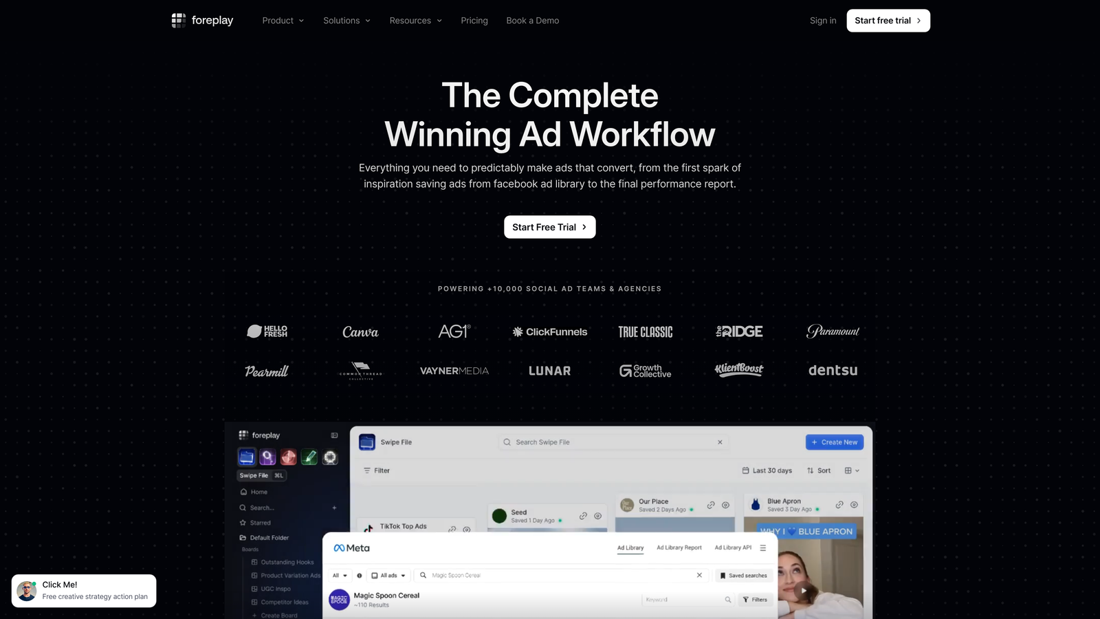 Screenshot of Foreplay website