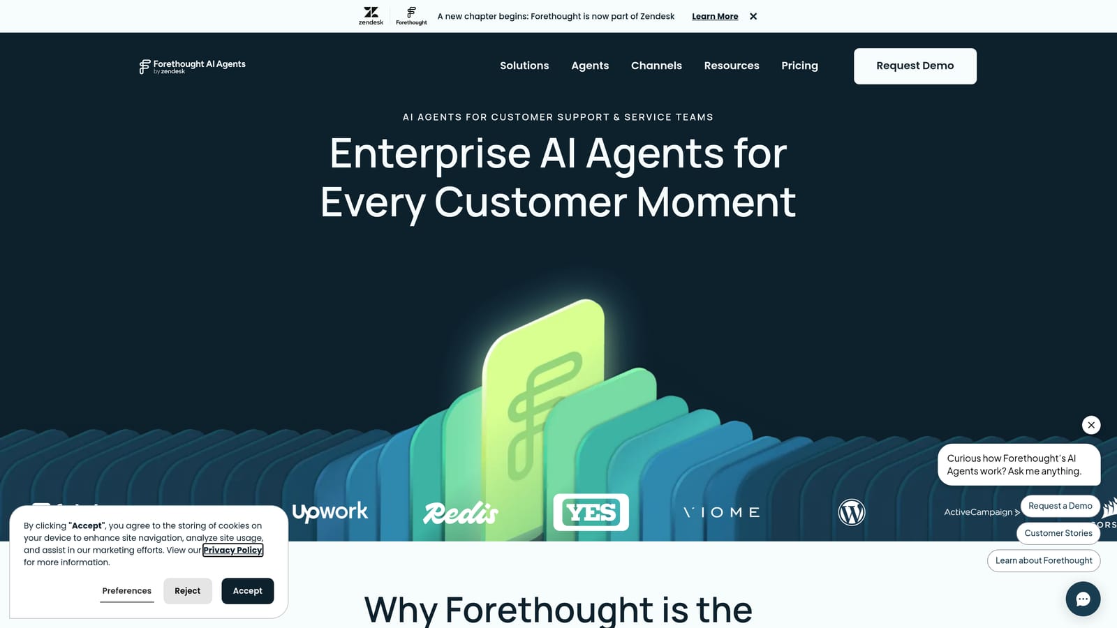 Screenshot of Forethought website
