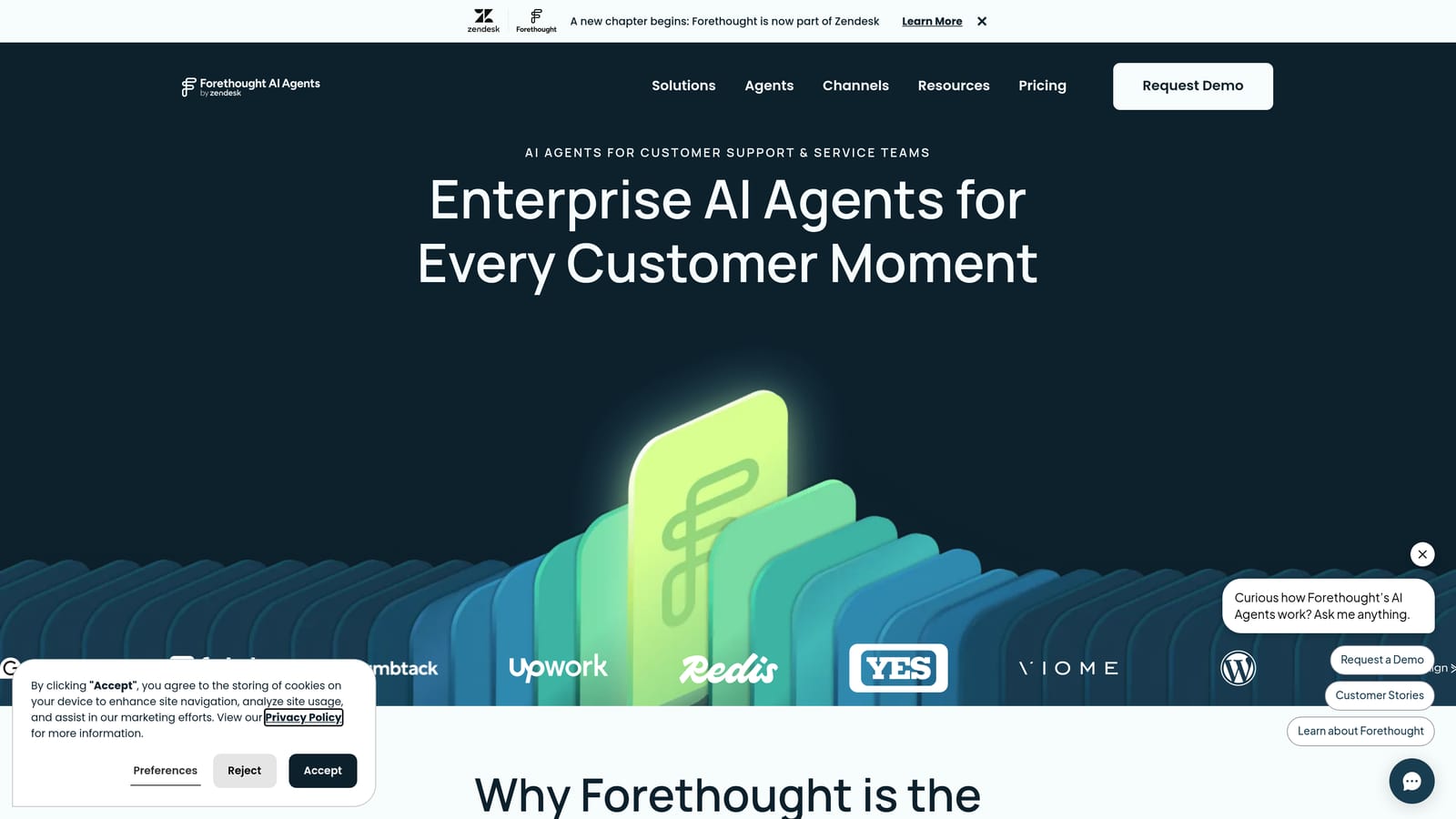 Screenshot of Forethought website