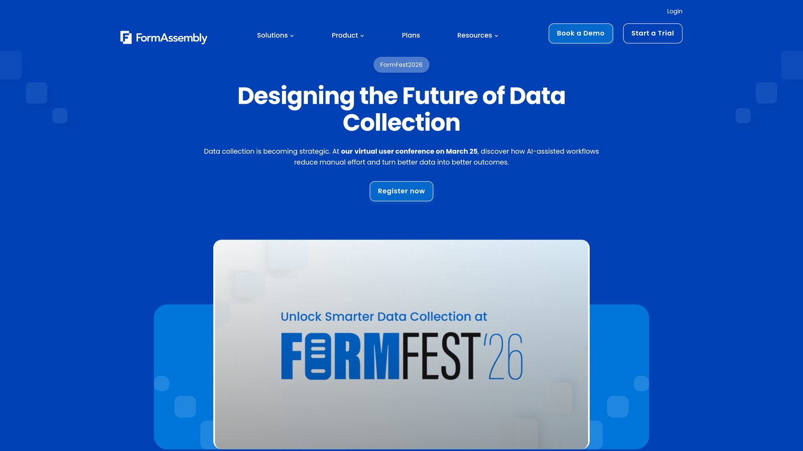 Screenshot of FormAssembly website