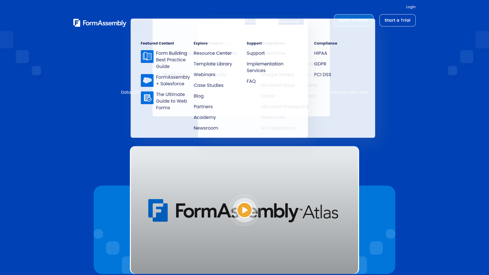 Screenshot of FormAssembly website