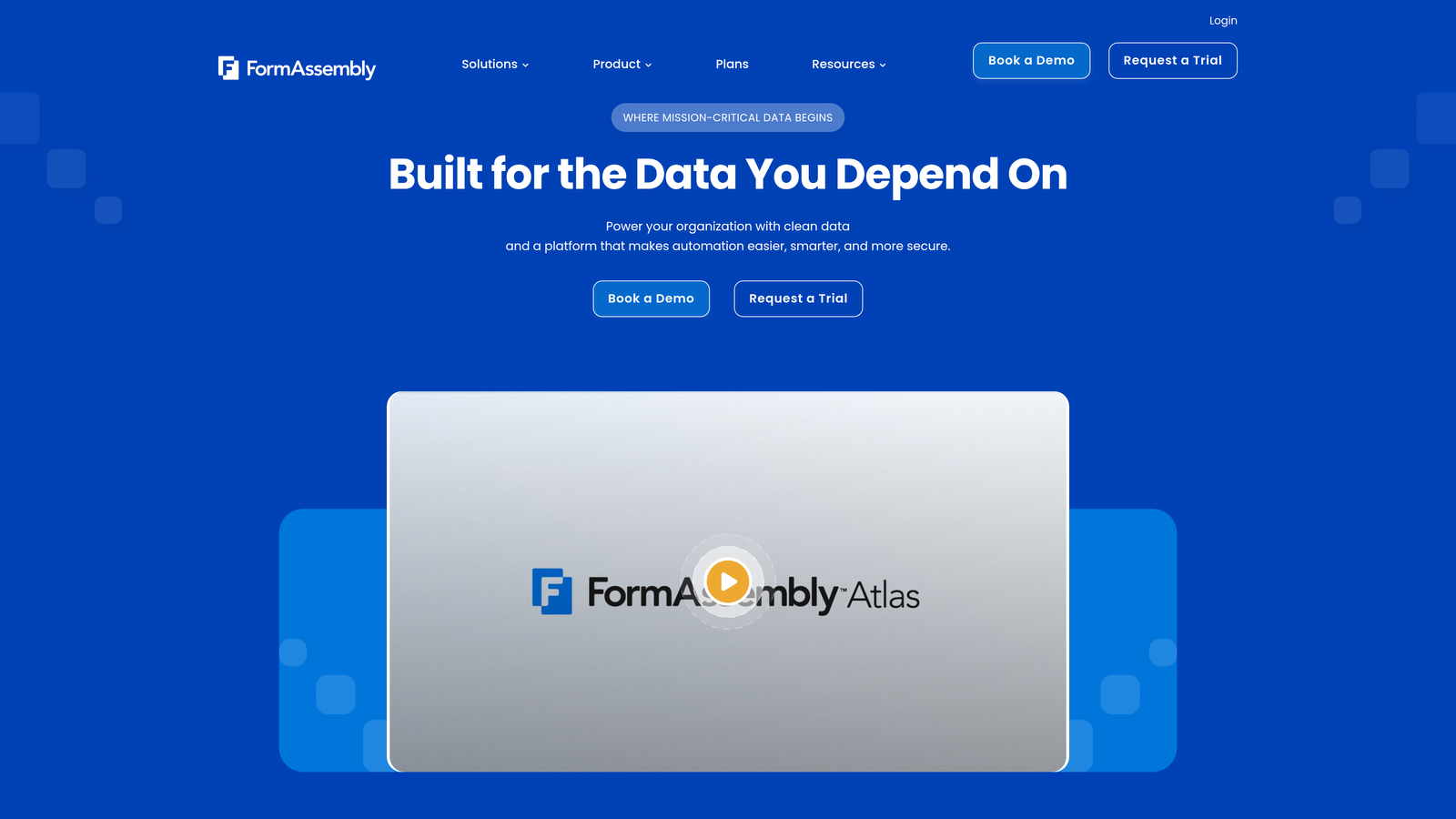 Screenshot of FormAssembly website