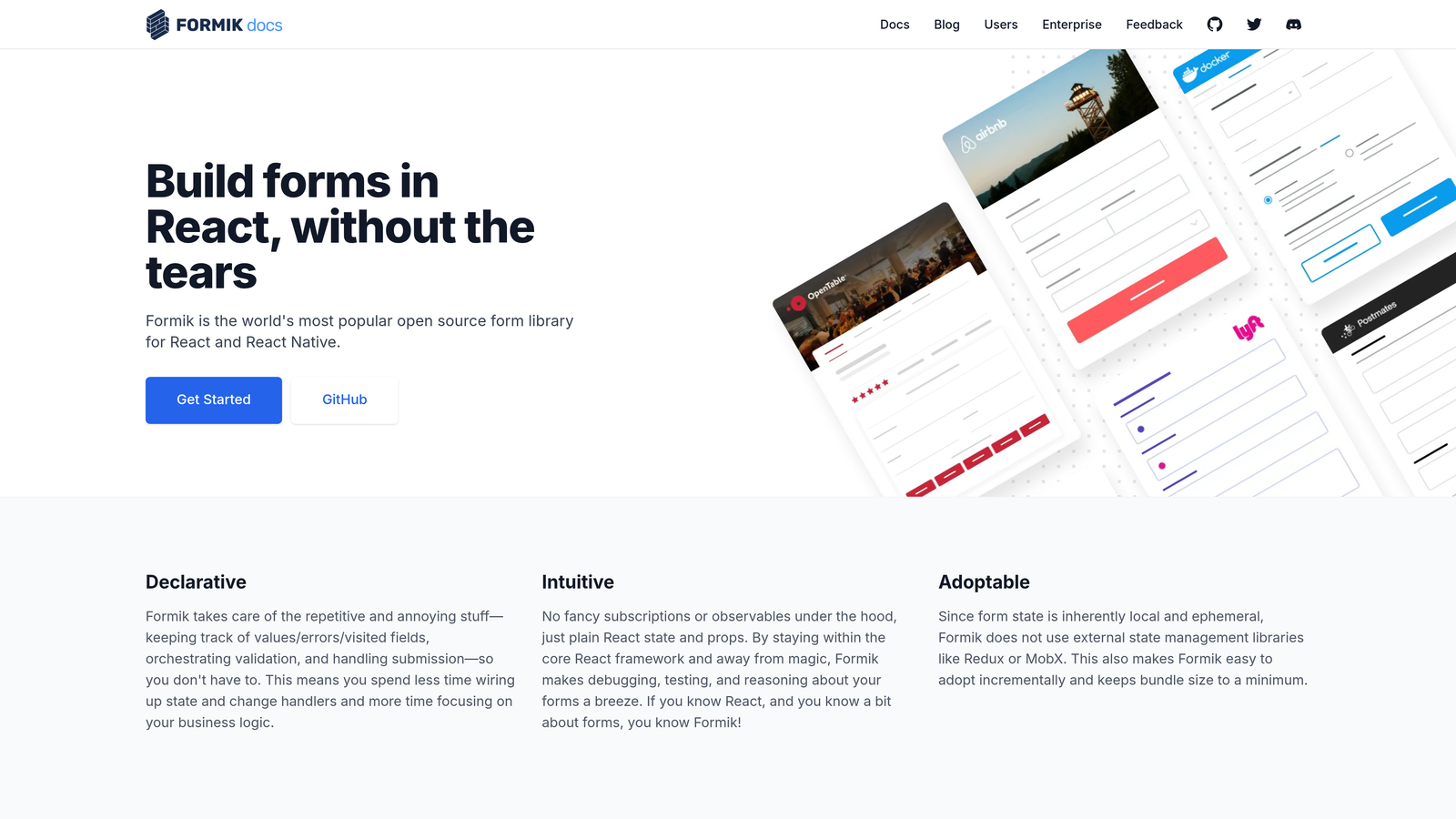 Screenshot of Formik website