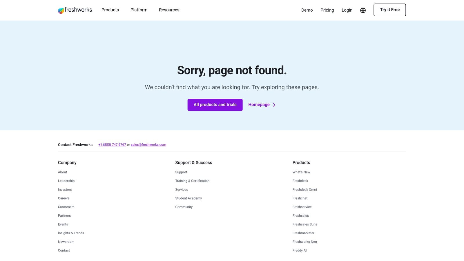 Screenshot of Freshdesk Freddy AI website
