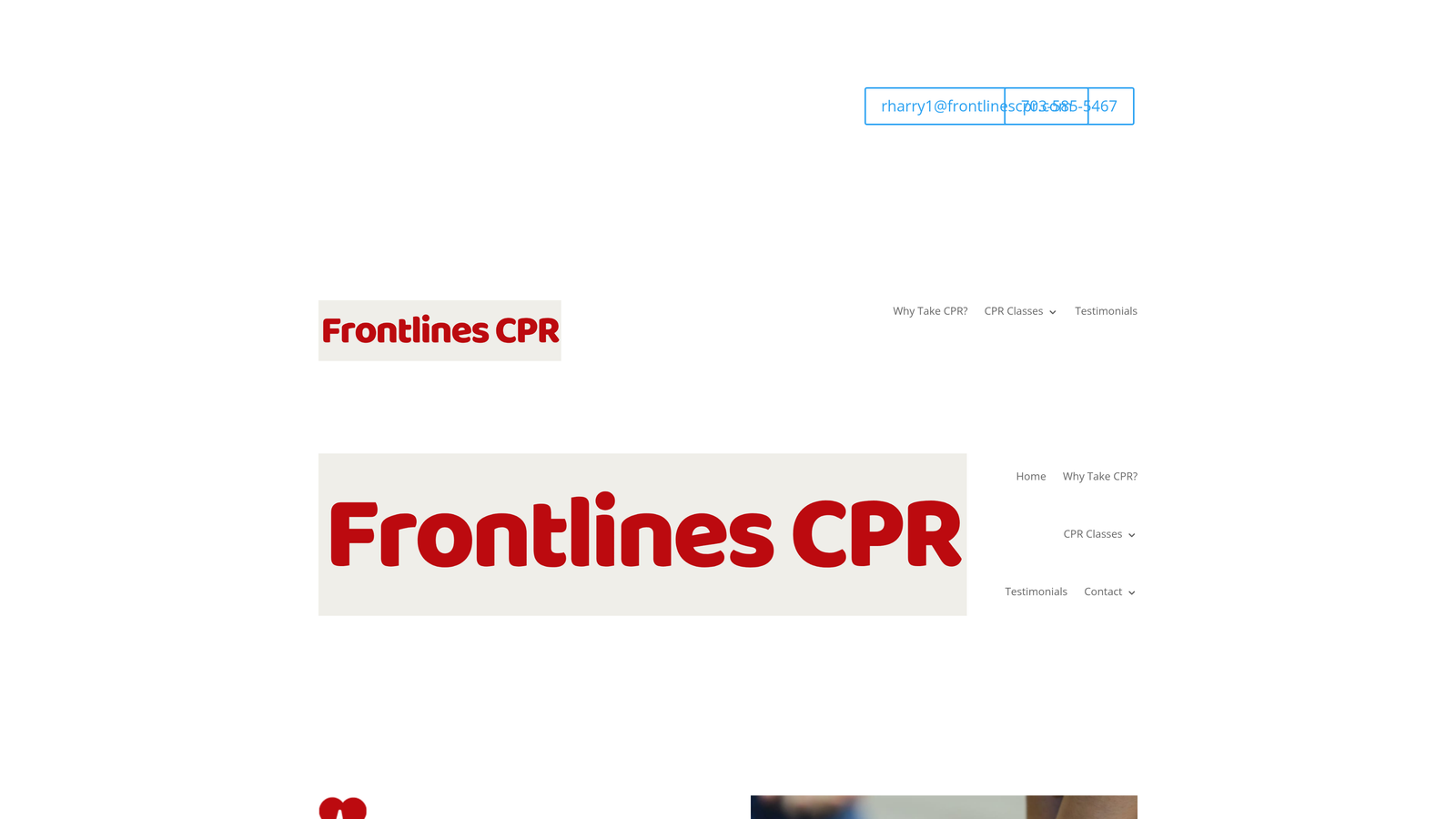 Screenshot of Frontline CPR website