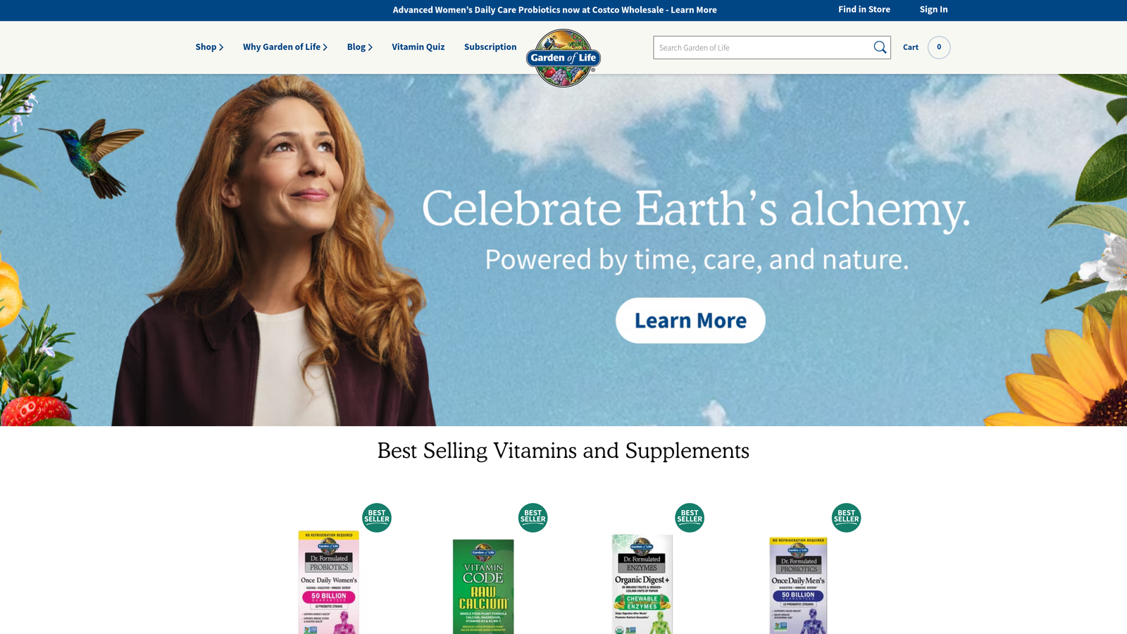 Screenshot of Garden of Life Sport Organic Plant-Based Protein website