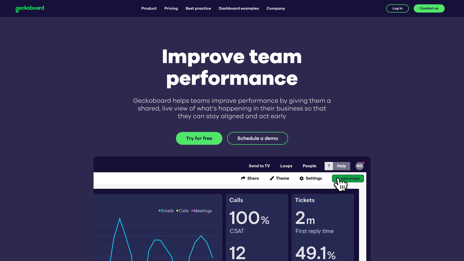 Screenshot of Geckoboard website