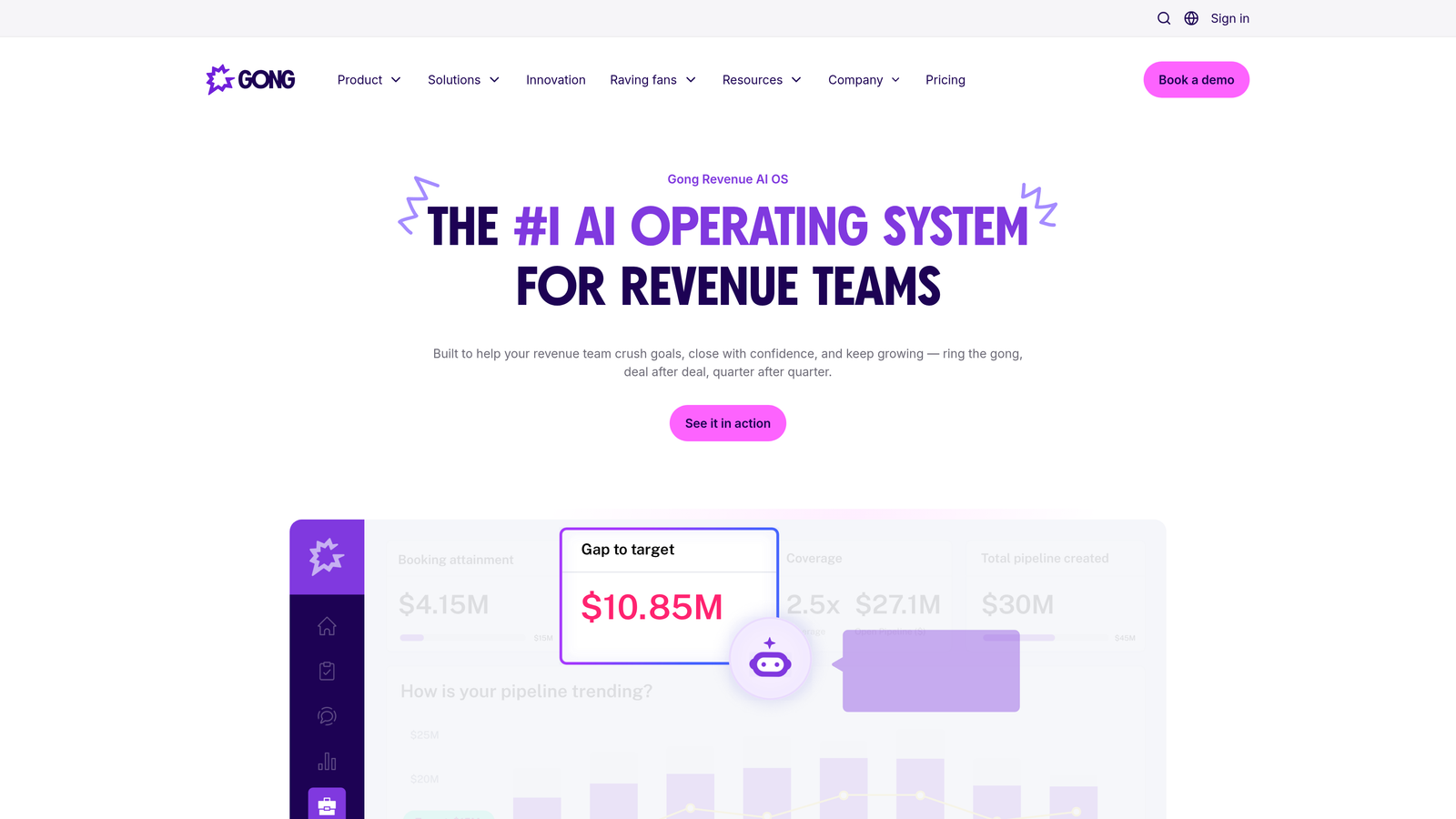 Screenshot of Gong for Customer Success website