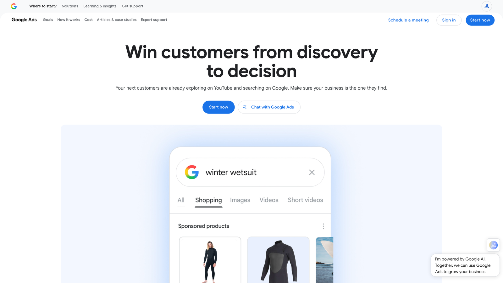 Screenshot of Google Ads website