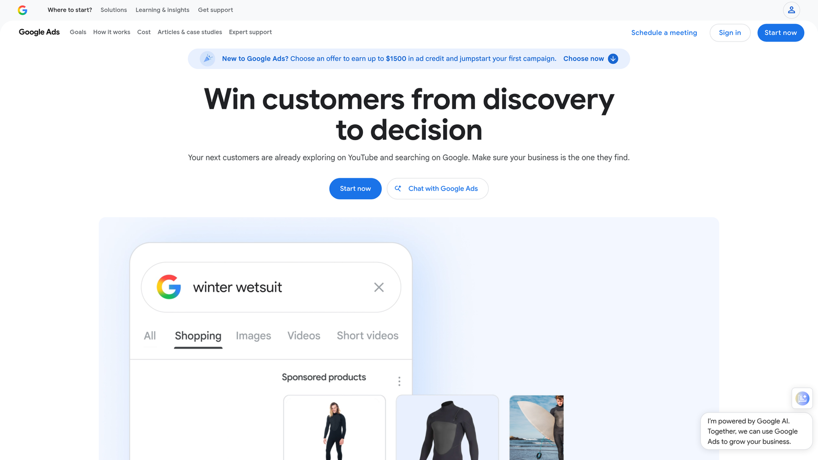 Screenshot of Google Ads website