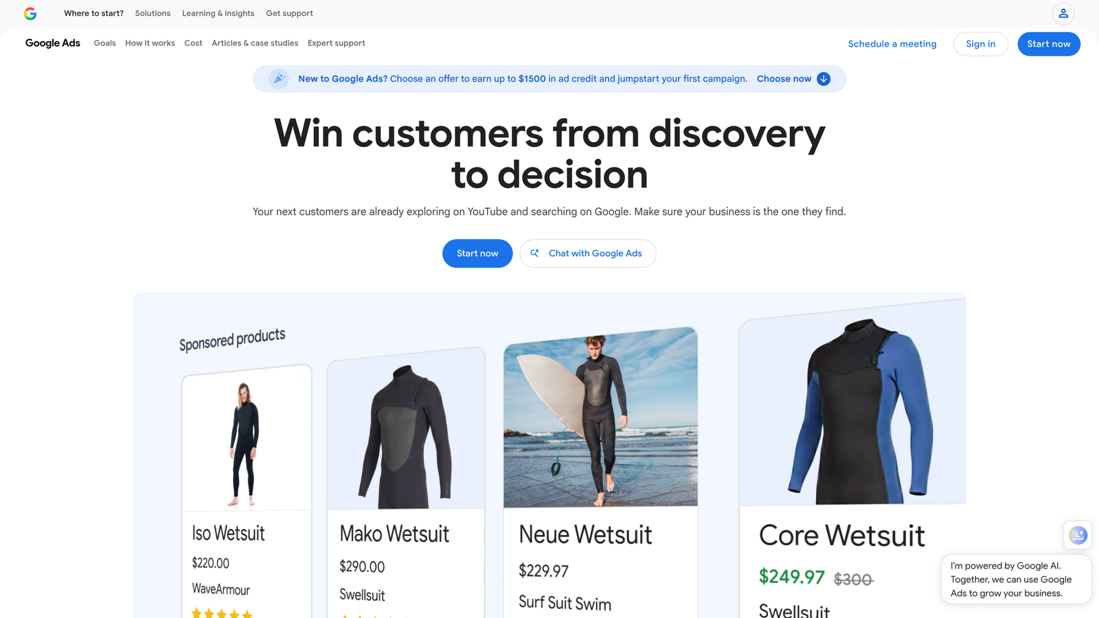 Screenshot of Google Ads website