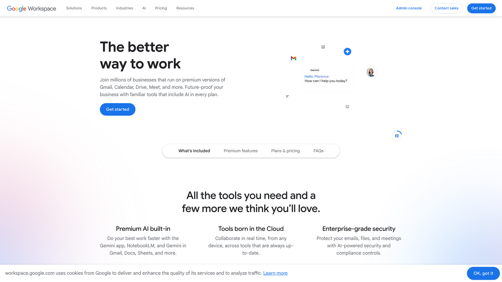Screenshot of Google Forms website