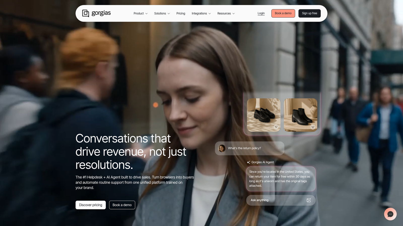 Screenshot of Gorgias website