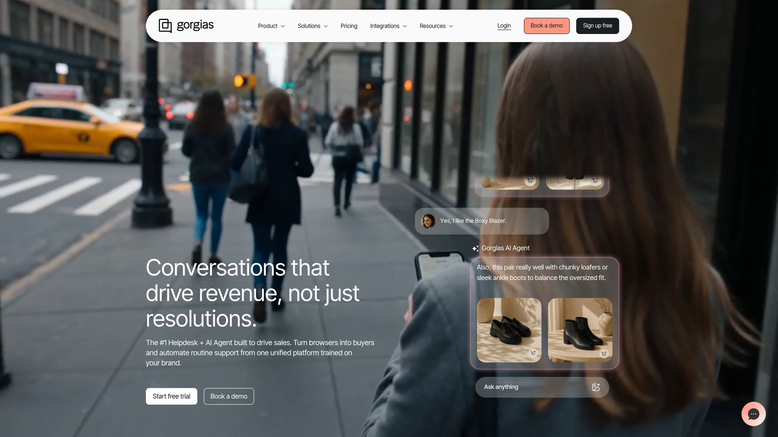 Screenshot of Gorgias website