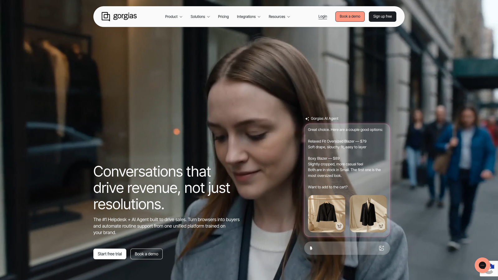 Screenshot of Gorgias website