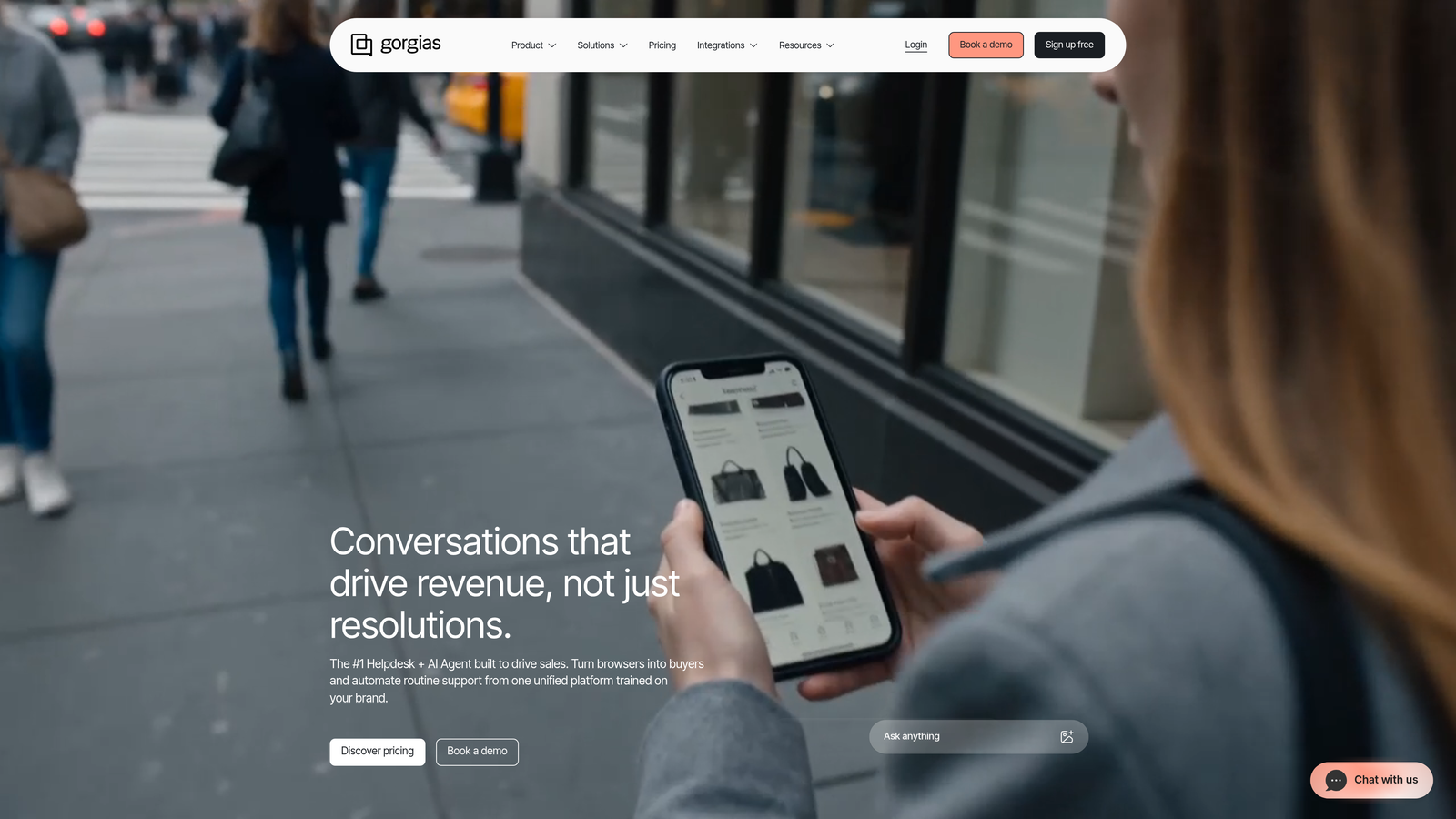 Screenshot of Gorgias website