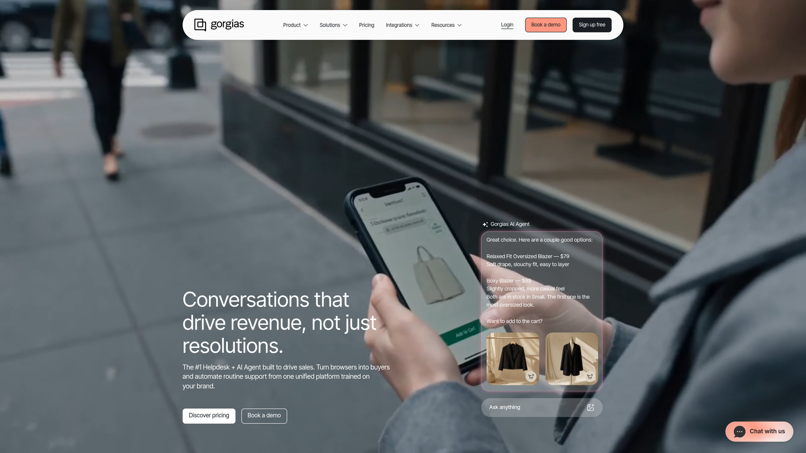 Screenshot of Gorgias website