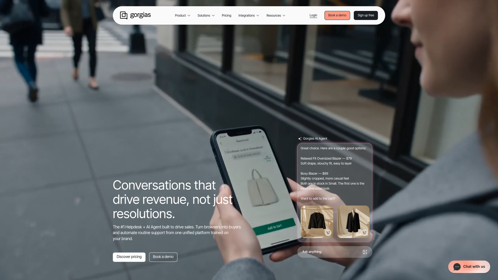Screenshot of Gorgias website