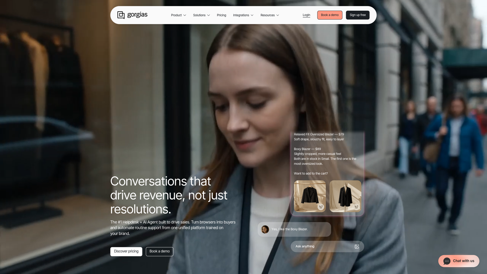 Screenshot of Gorgias website