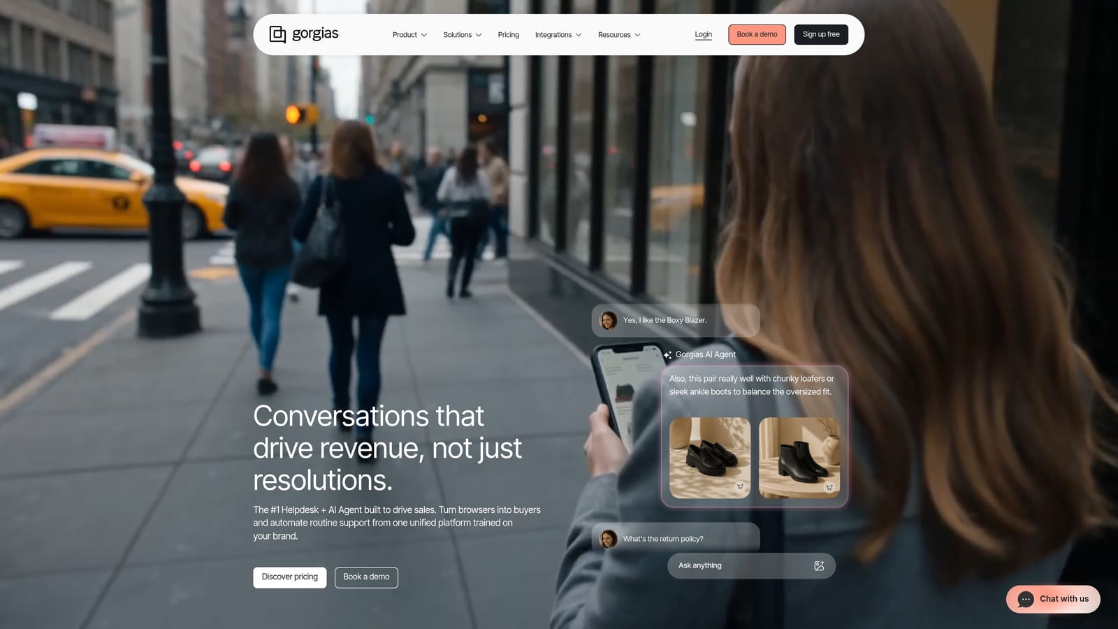 Screenshot of Gorgias website