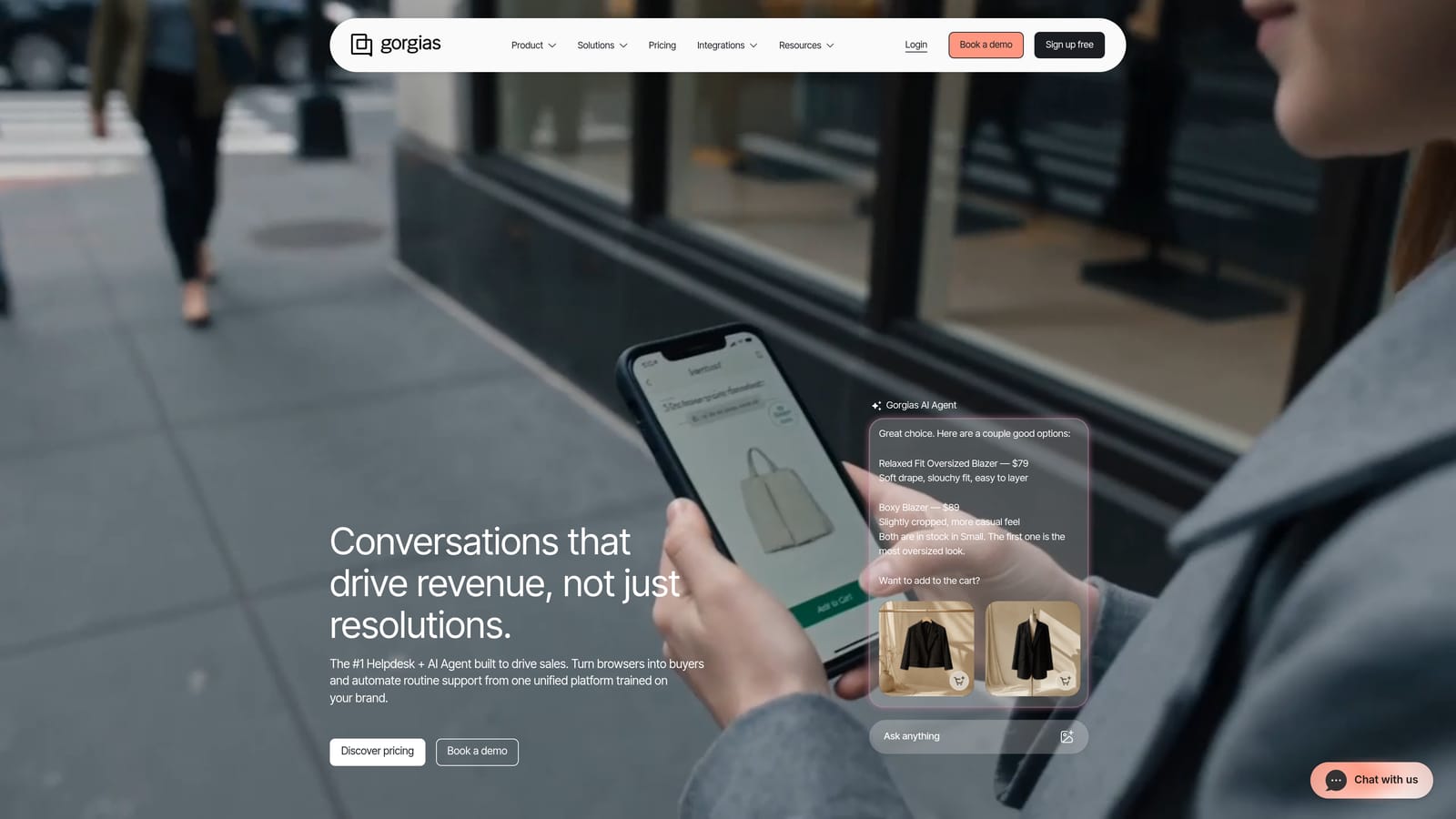 Screenshot of Gorgias website