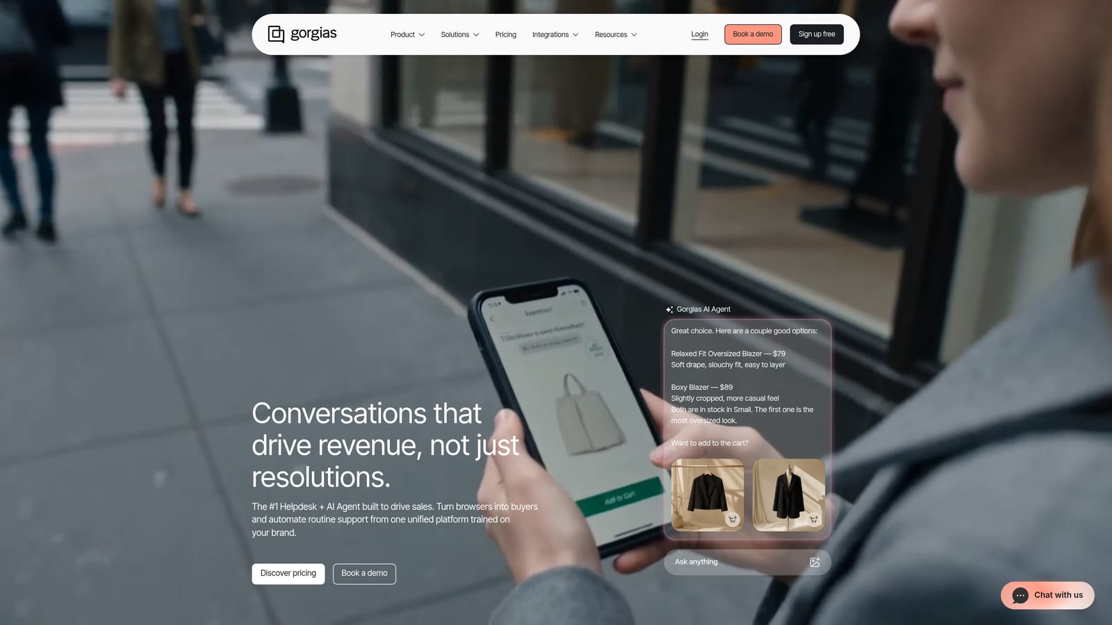 Screenshot of Gorgias website