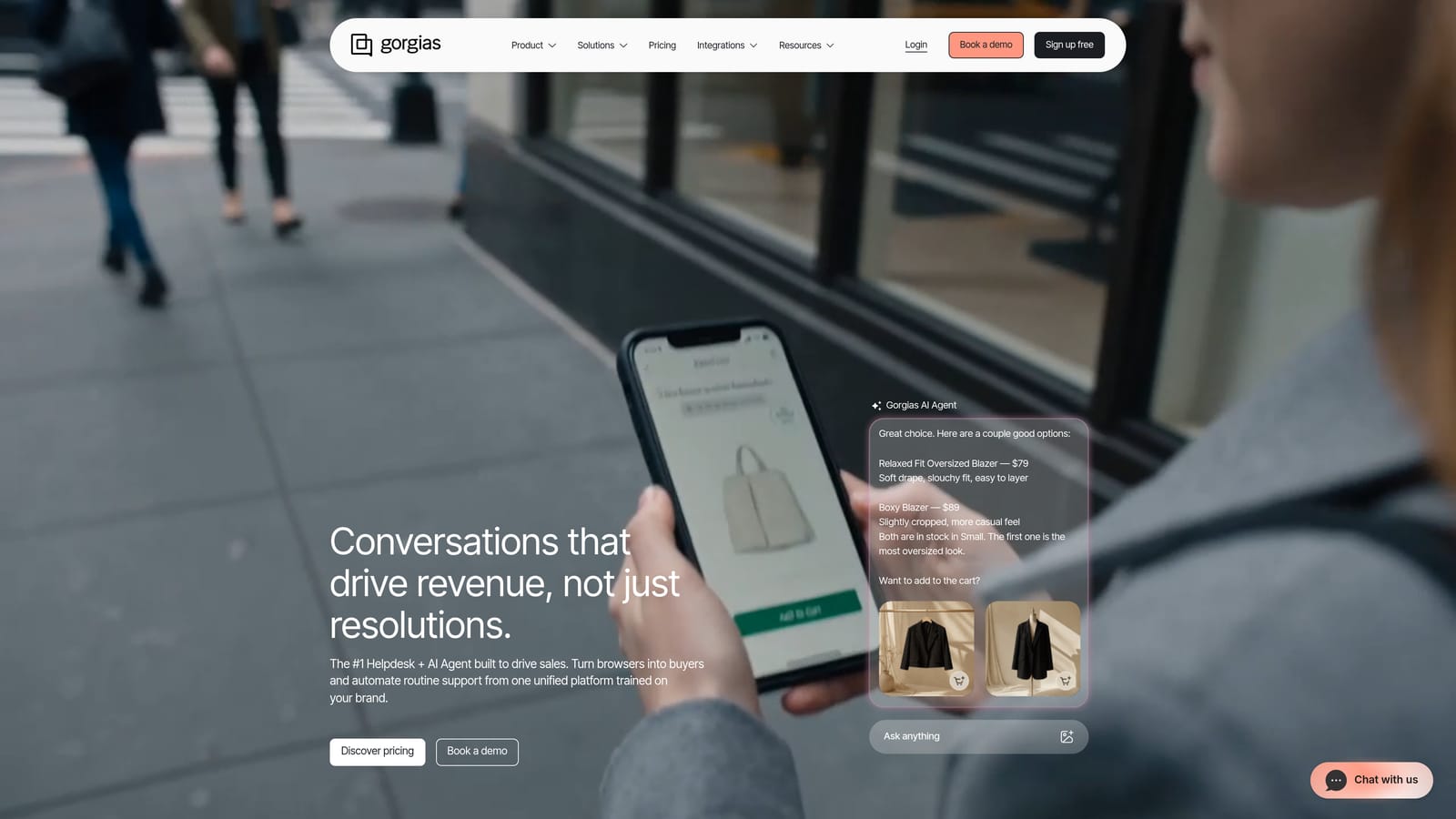 Screenshot of Gorgias website