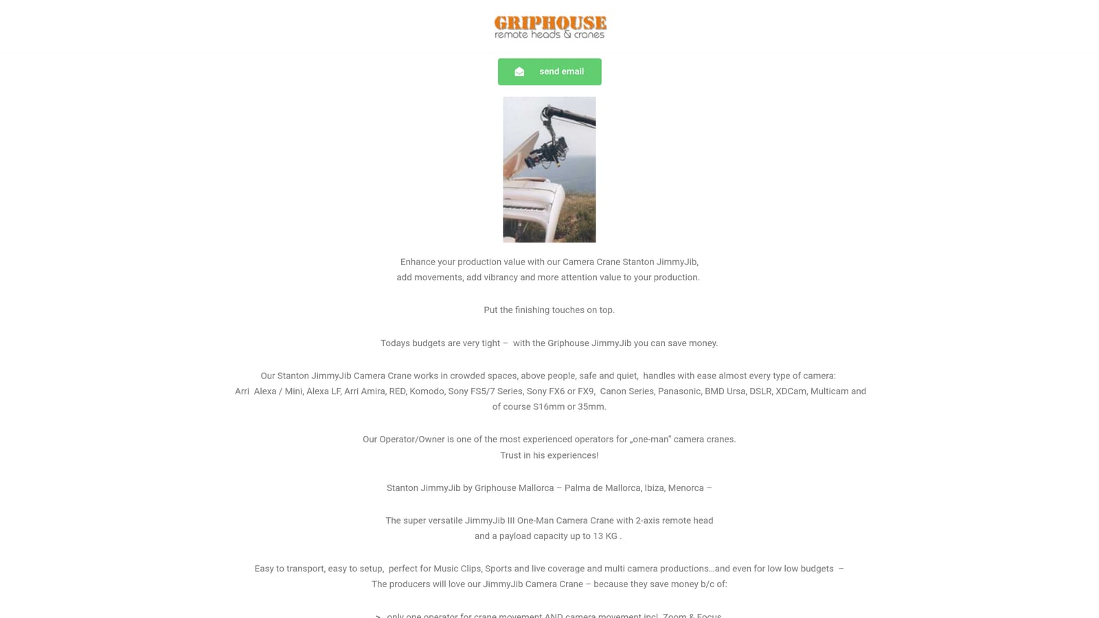 Screenshot of Grip House website