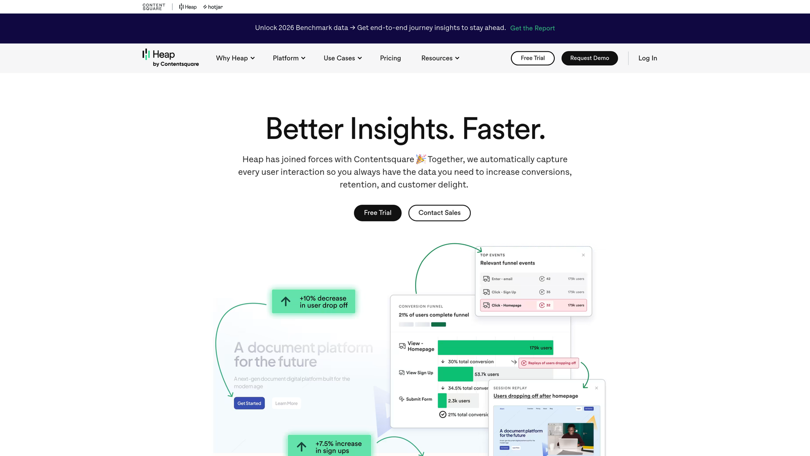 Screenshot of Heap website