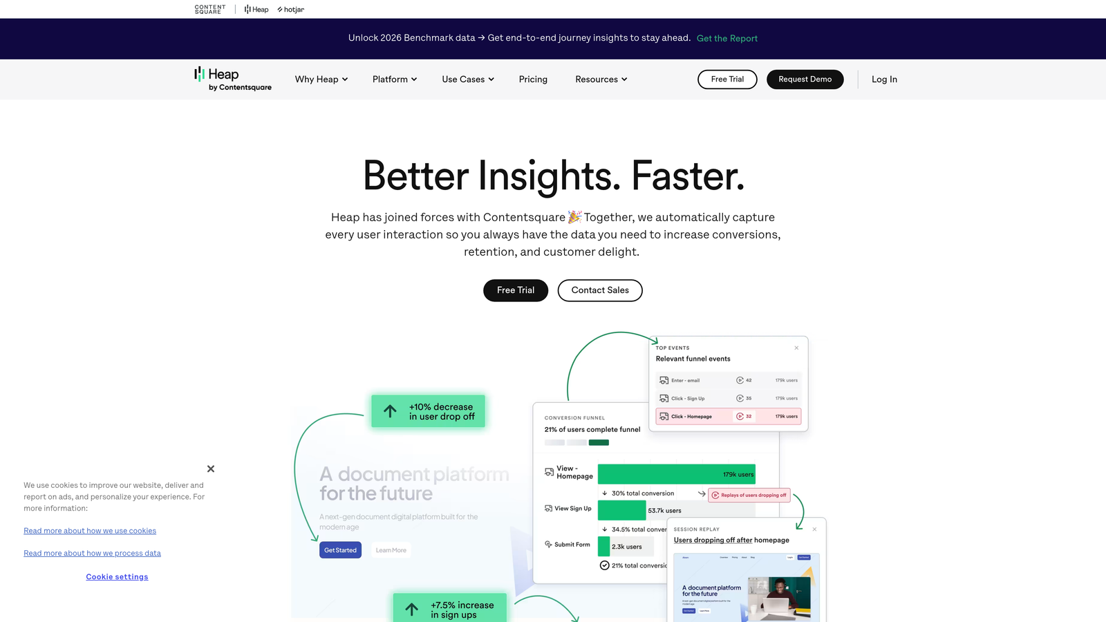 Screenshot of Heap website