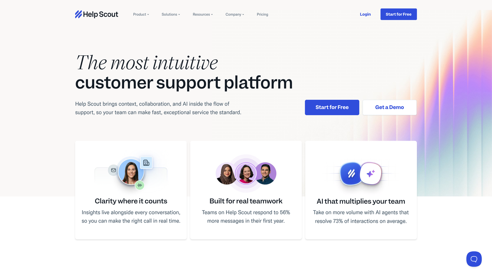 Screenshot of Help Scout AI website