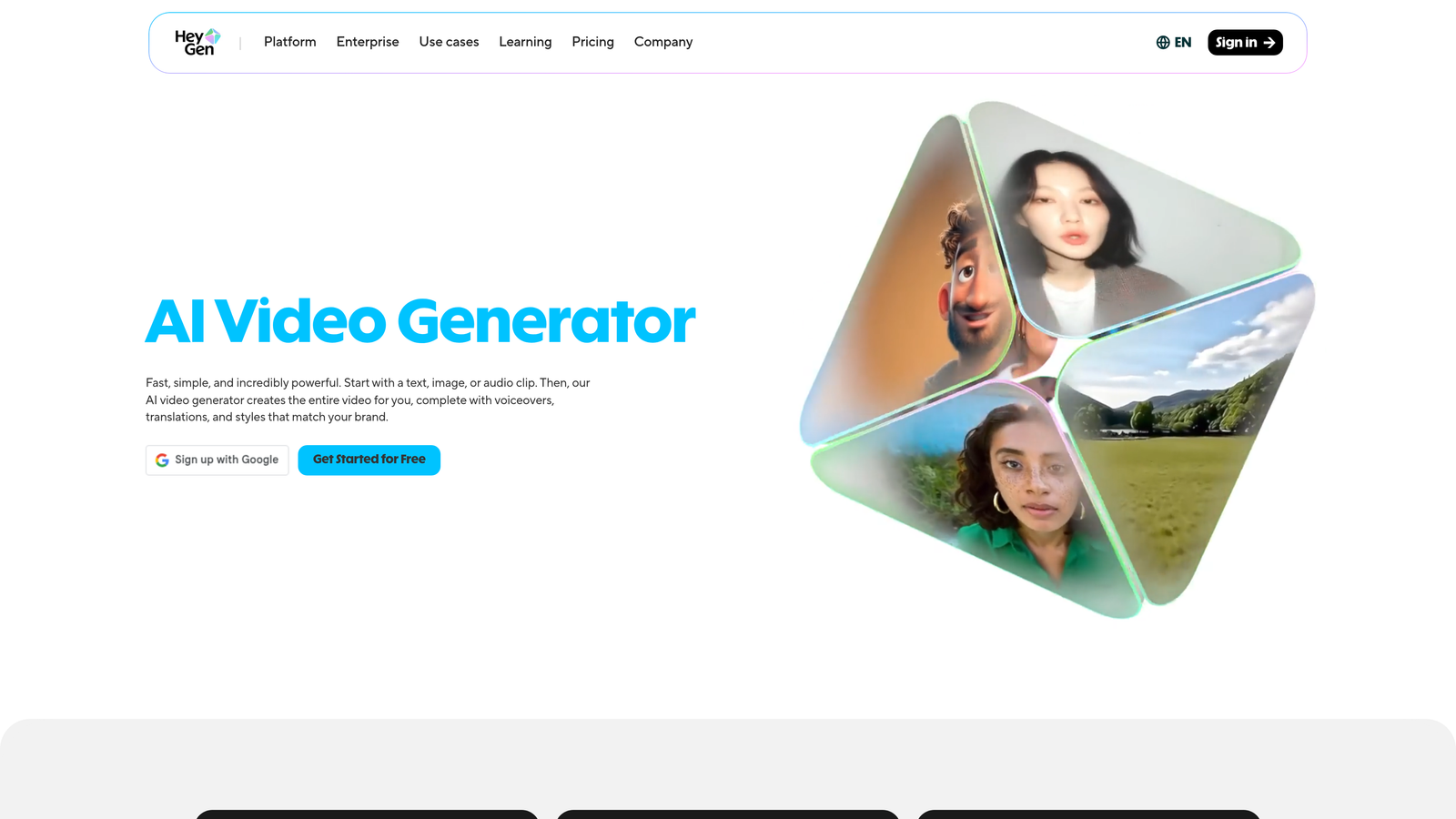 Screenshot of HeyGen website