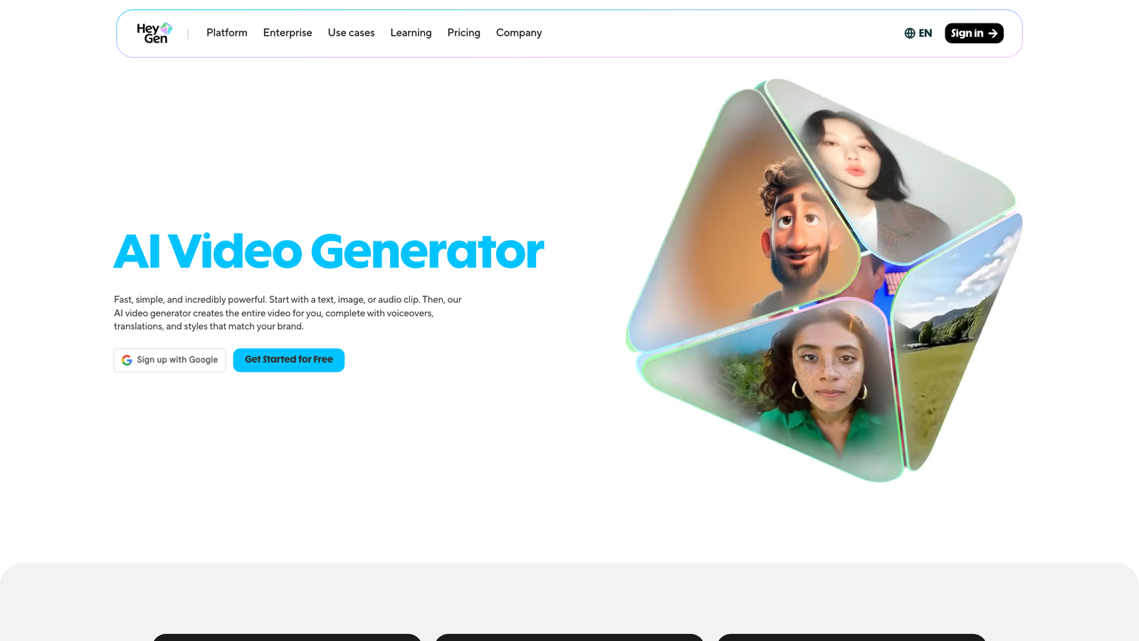 Screenshot of HeyGen website