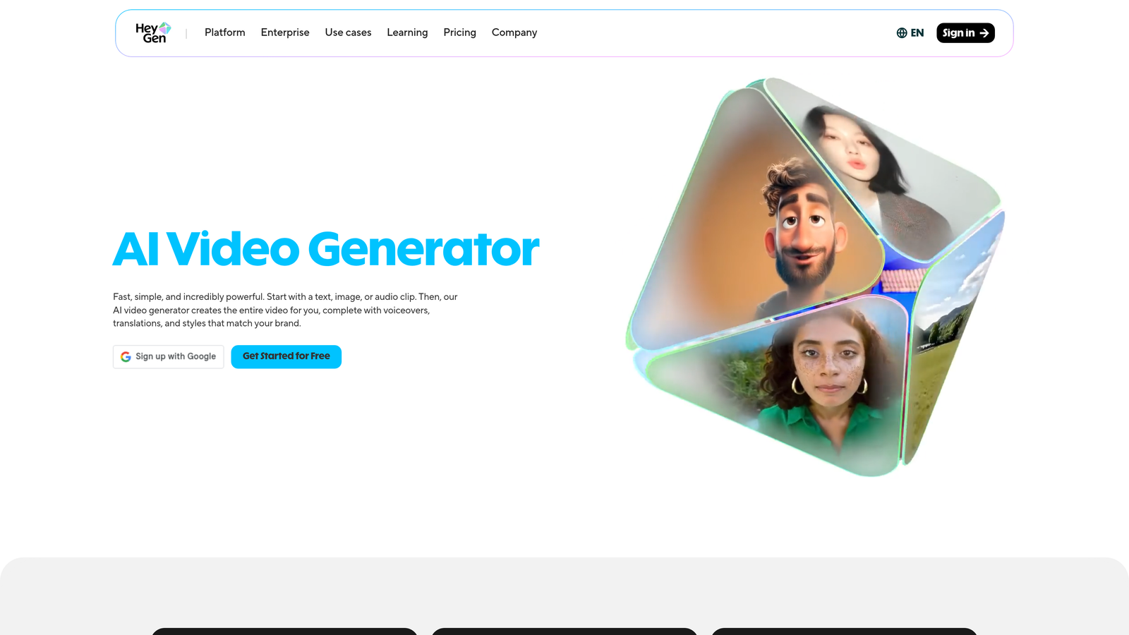 Screenshot of HeyGen website