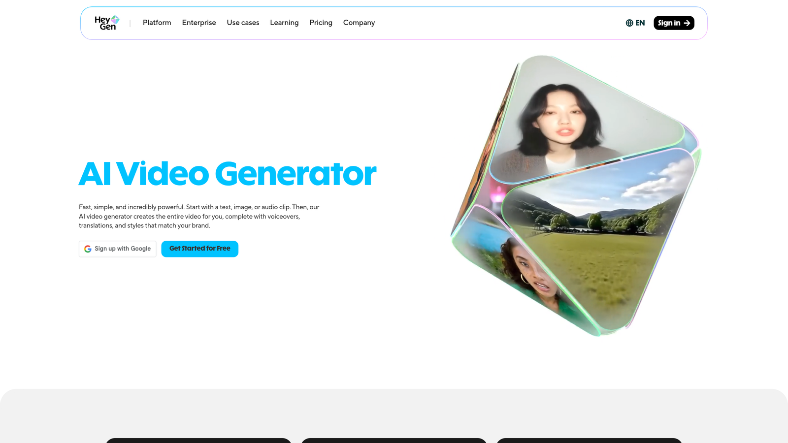 Screenshot of HeyGen website