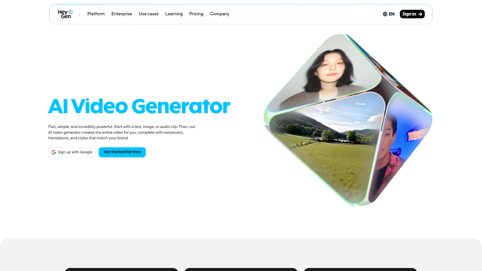 Screenshot of HeyGen website