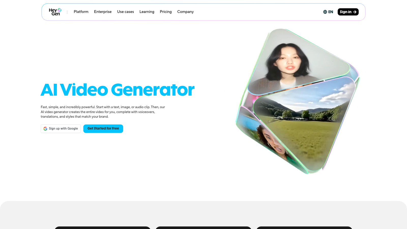 Screenshot of HeyGen website