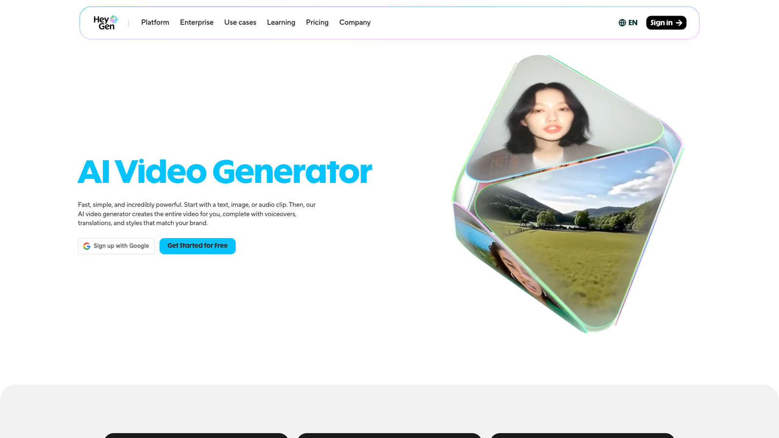 Screenshot of HeyGen website