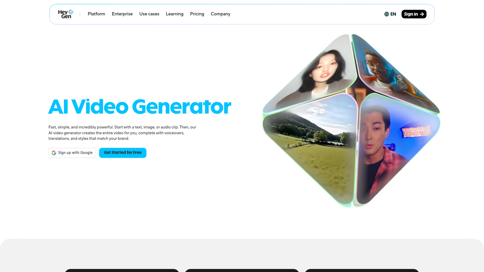 Screenshot of HeyGen website