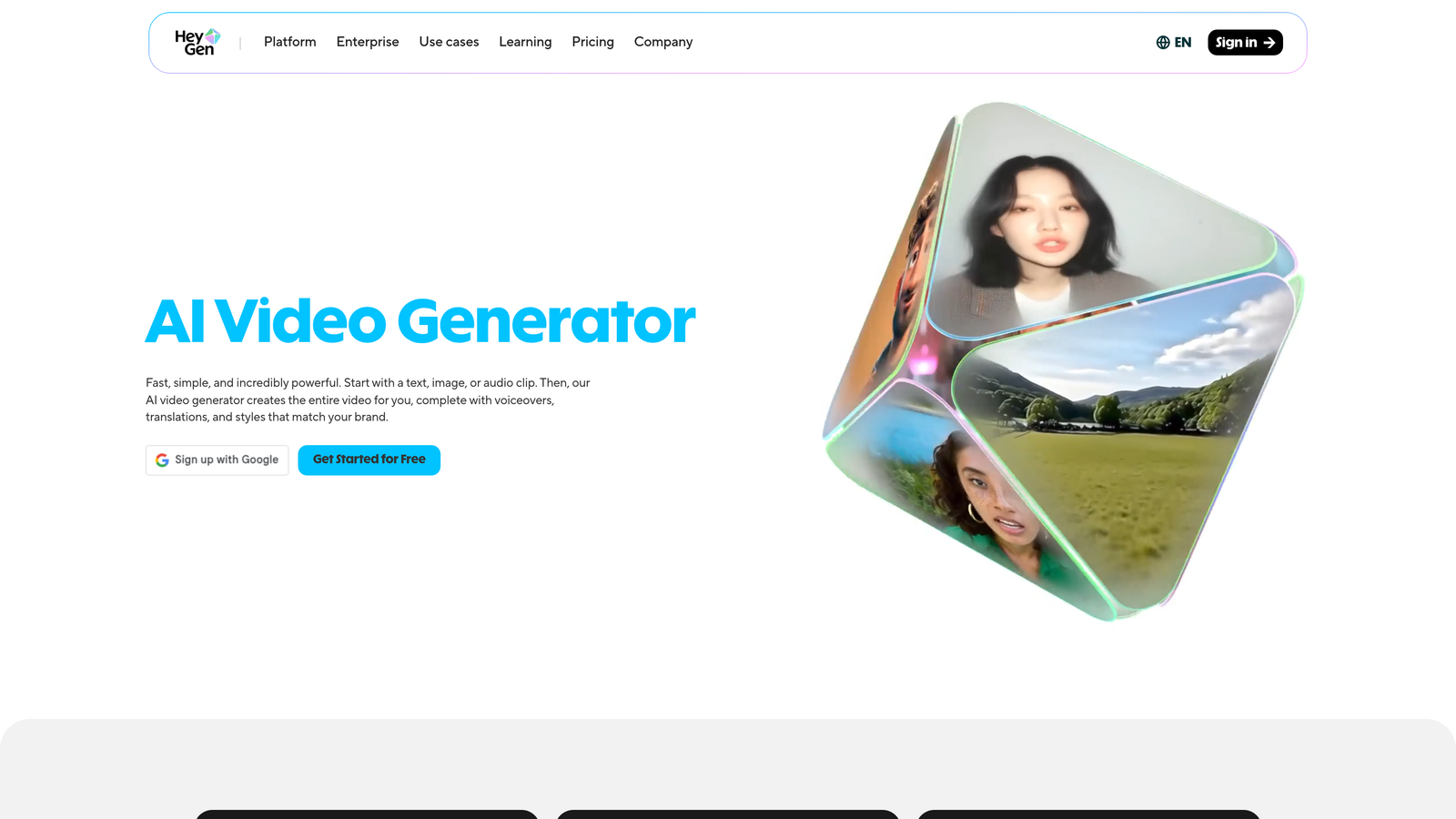 Screenshot of HeyGen website