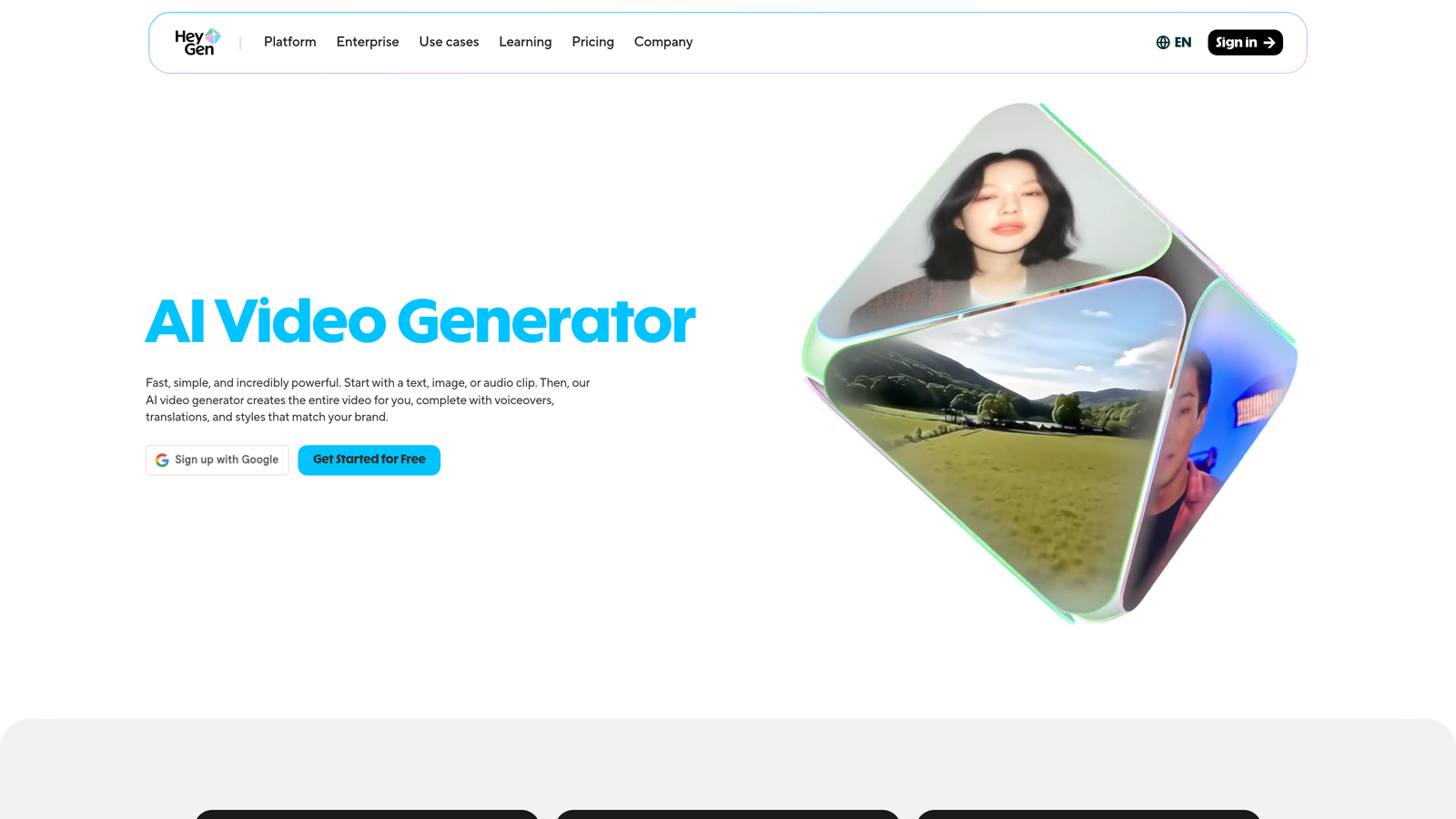 Screenshot of HeyGen website