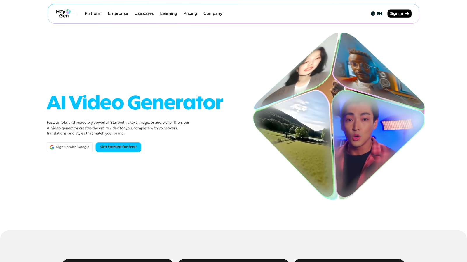 Screenshot of HeyGen website