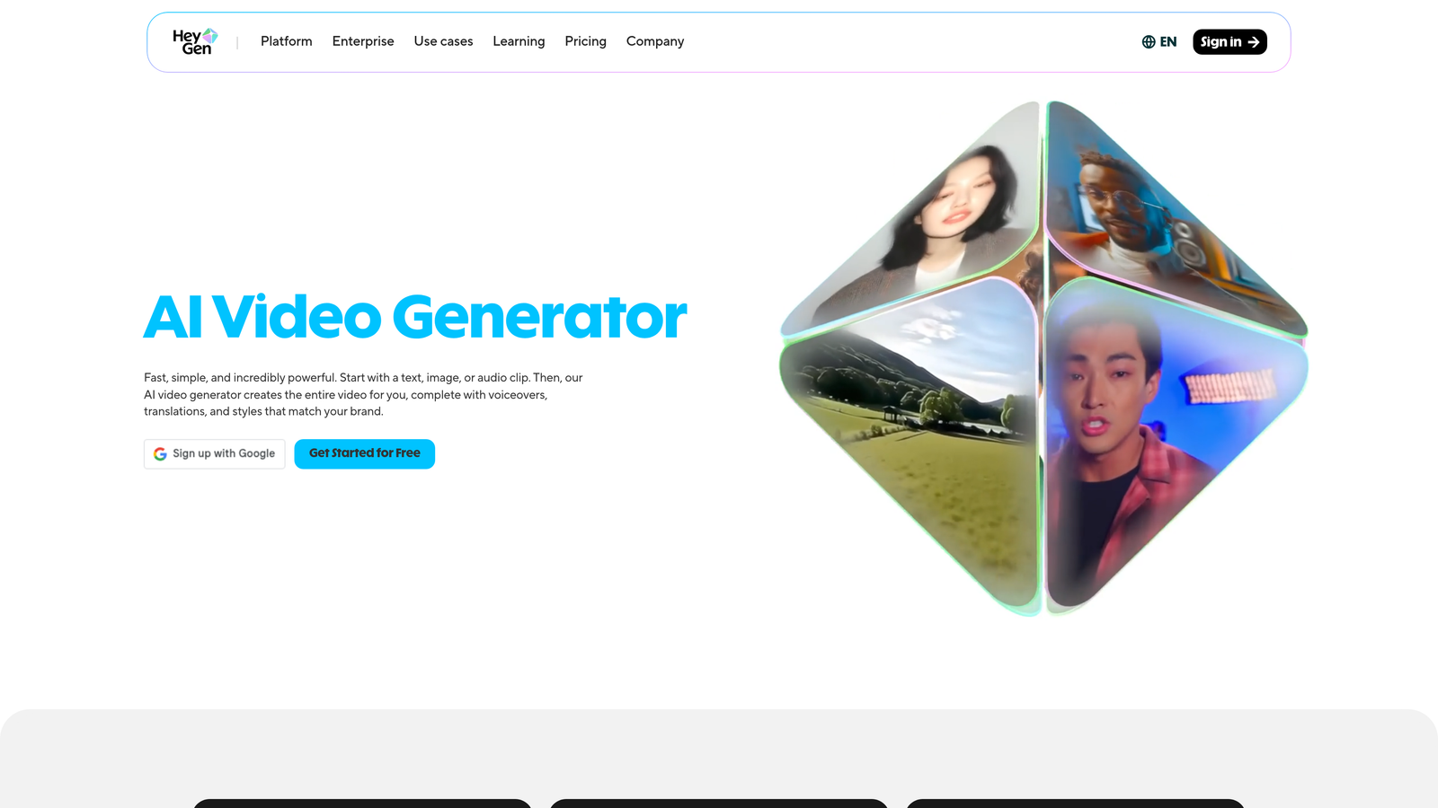 Screenshot of HeyGen website