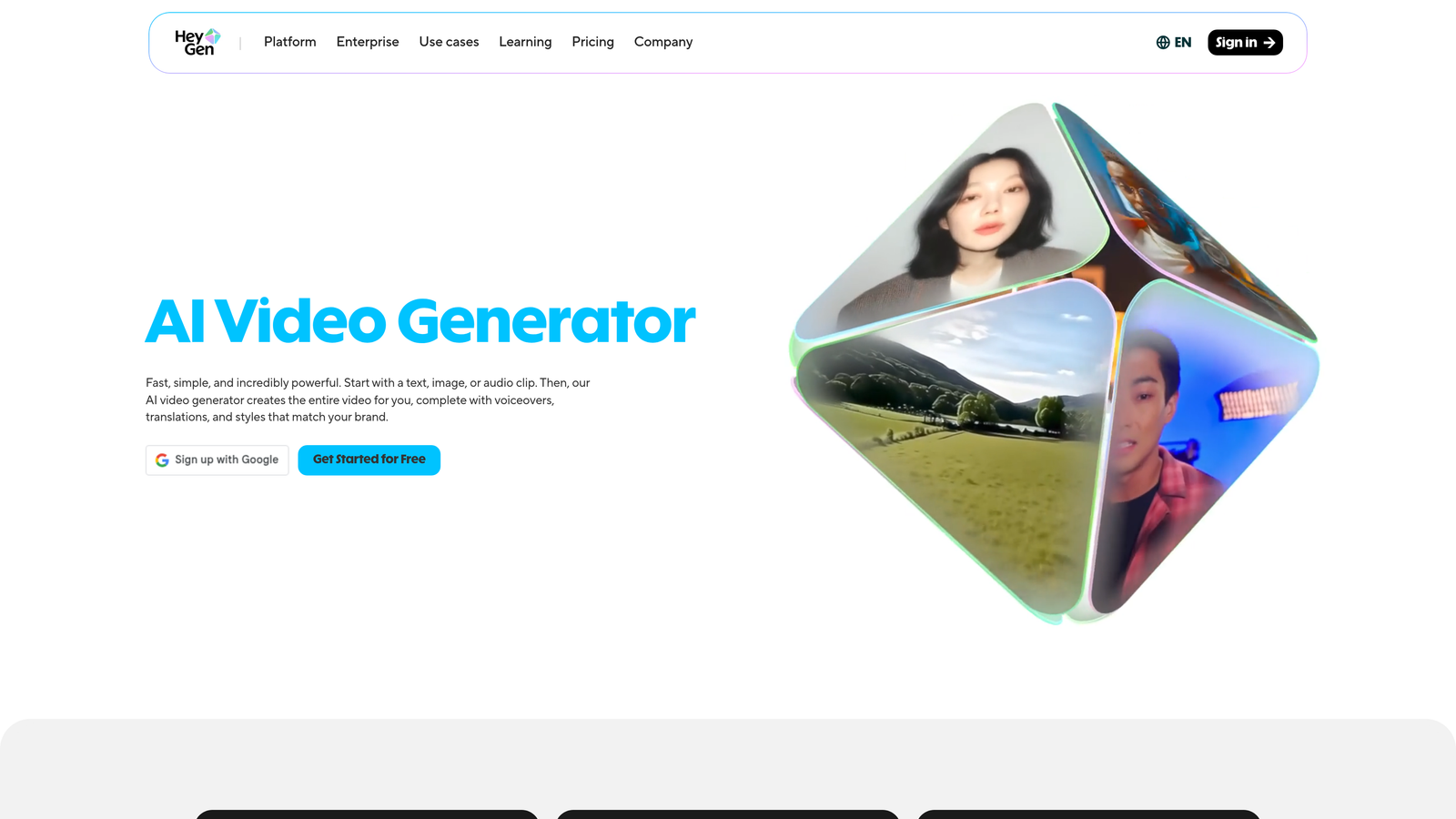 Screenshot of HeyGen website