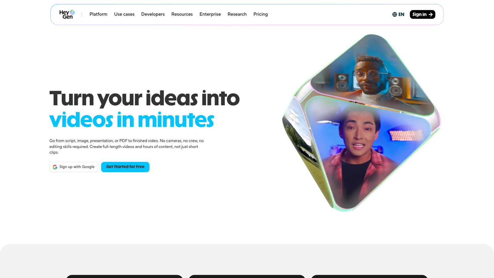 Screenshot of HeyGen website