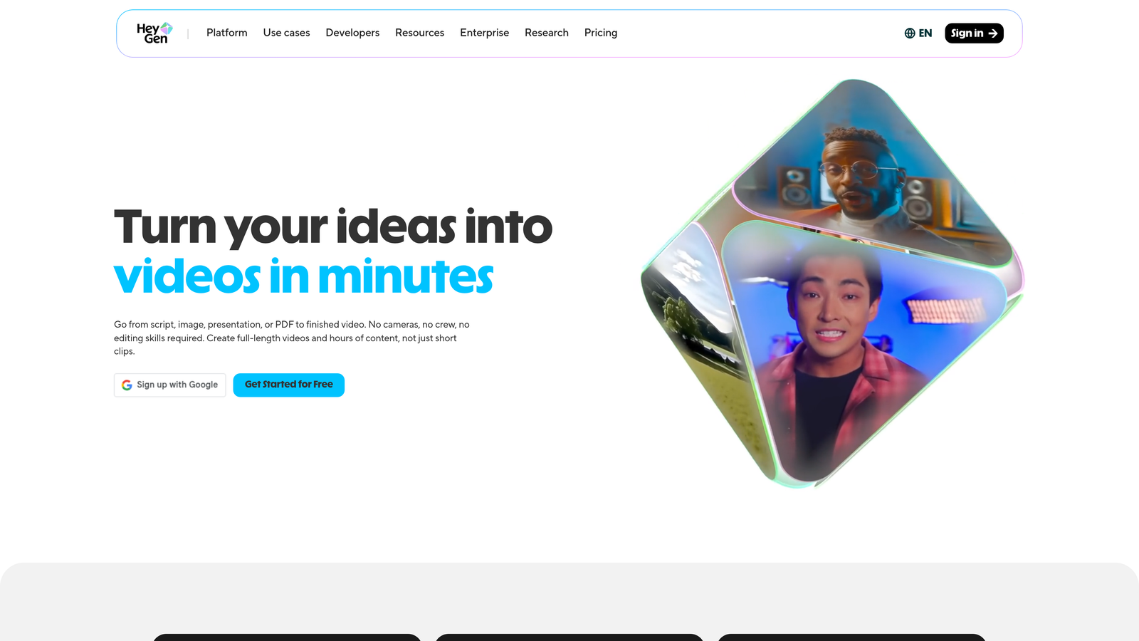 Screenshot of HeyGen website